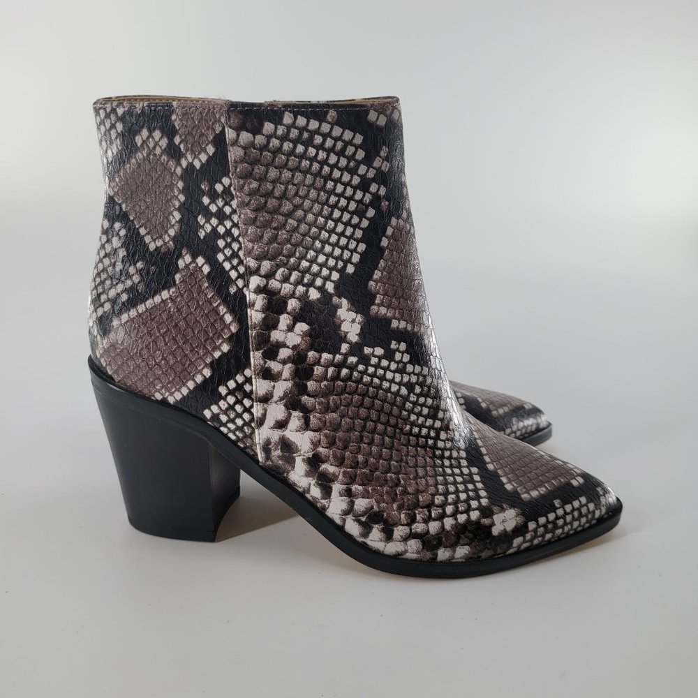 14th & Union Women's Snakeskin Block Heel Ankle Booties Size 6 1/2M